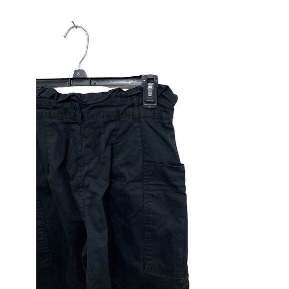 Zara High Waisted Black Pants Paperbag Waist Side Pockets Small Wide Leg - Picture 4 of 7